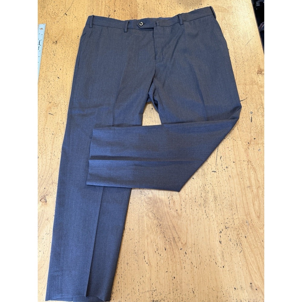 PT01‎ Men's 54 Lana Wool slacks Gray.  38x26. Pleated Men's Pants